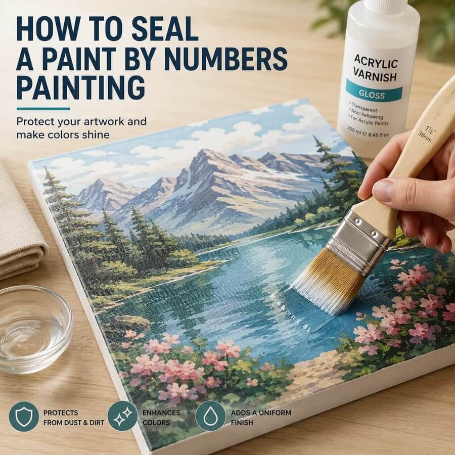 how to seal a finished paint by numbers painting