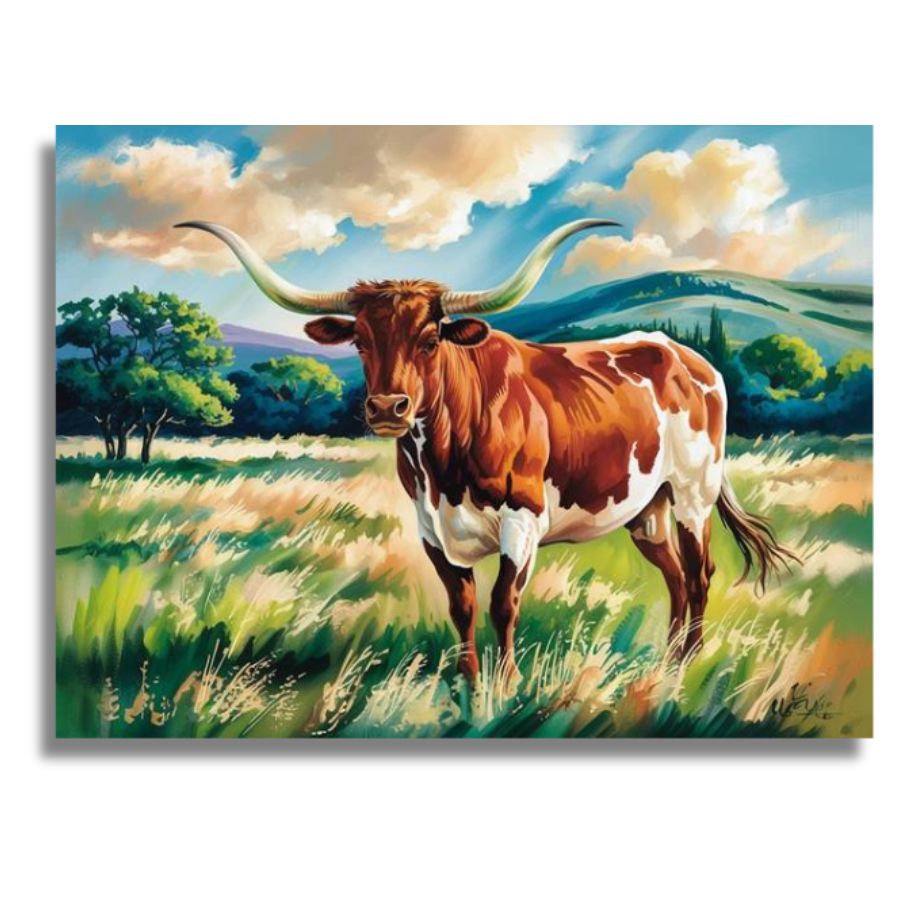 Cow illustration from the farm animal painting range