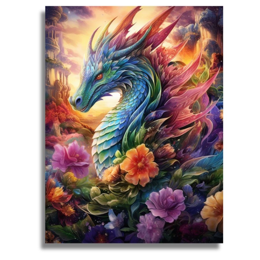 An imaginative fantasy scene on a painting canvas