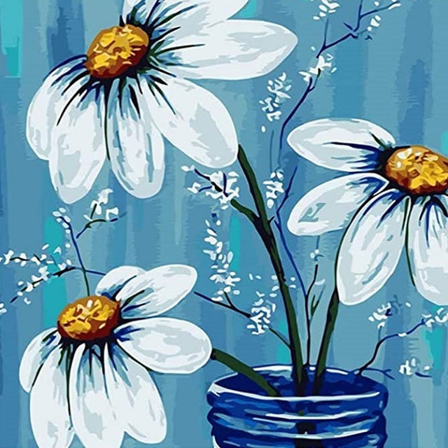Paint by Number for Adults Canvas, DIY Flowers Paint by Number Kits on  Canvas fo