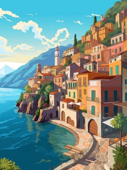 Amalfi Coast Italy - Paint by numbers