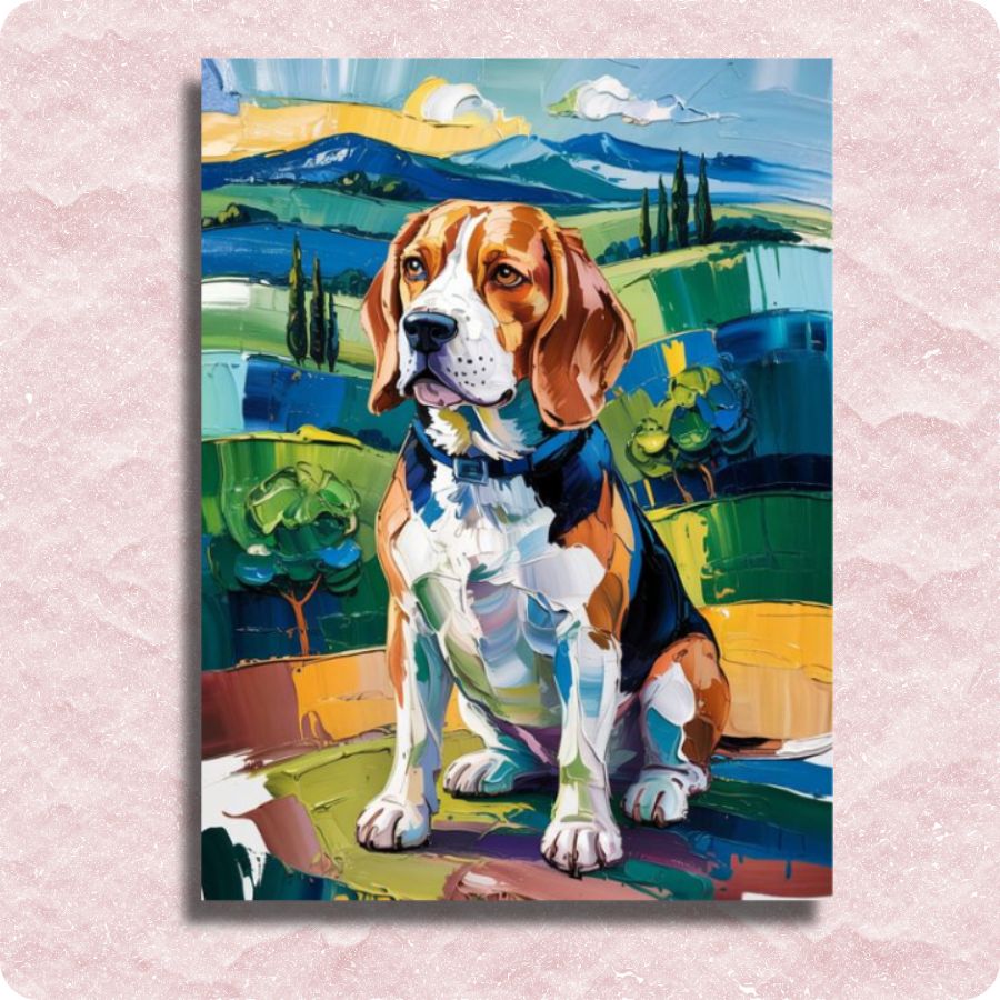 Beagle in the Hills Canvas - Paint by numbers