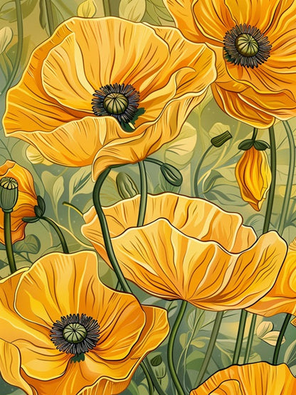 Beautiful Yellow Flowers - Paint by numbers