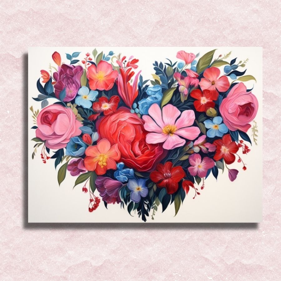 Blossoming Heart Symphony Canvas - Paint by numbers