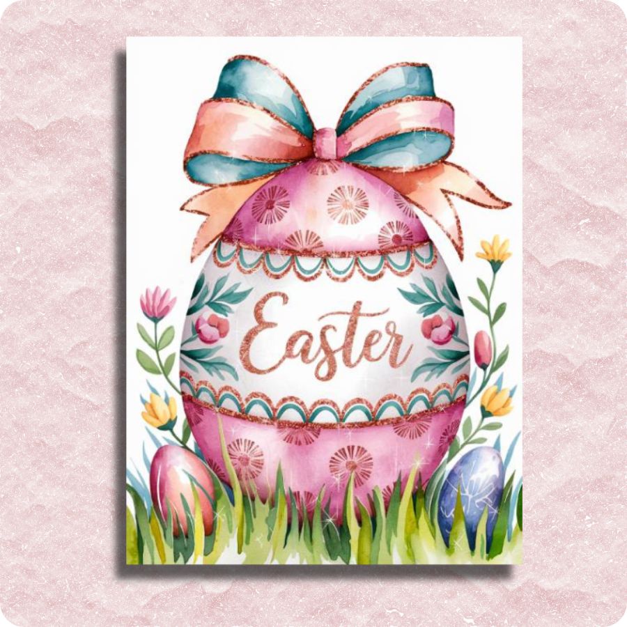 Blush Easter Egg Canvas - Paint by numbers
