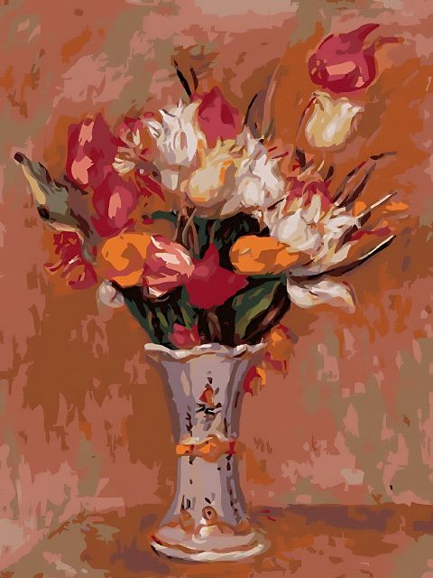 Renoir - Bunch of Tulips in a White Vase - Paint by numbers