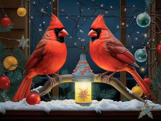 Cardinal Christmas Eve - Paint by numbers