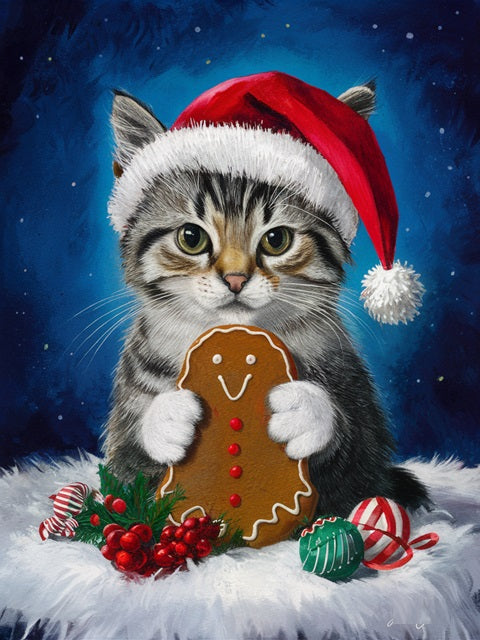 Christmas Kitty - Paint by numbers