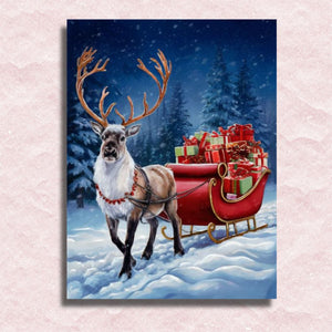 Christmas Moose Canvas - Paint by numbers
