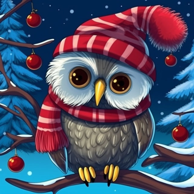 Christmas Owl - Paint by numbers