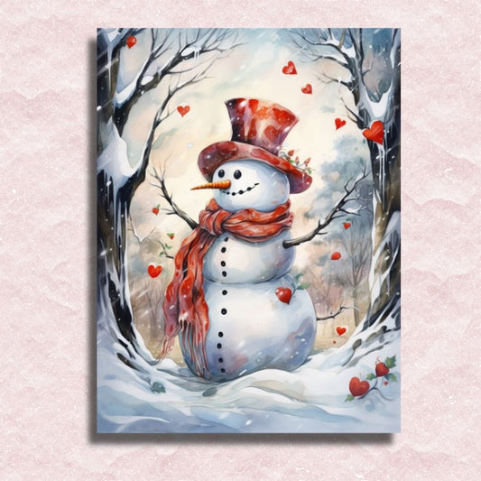 Christmas Snowman Canvas - Paint by numbers
