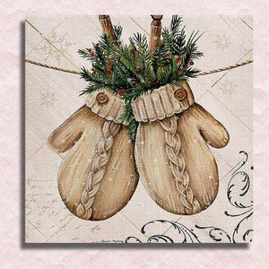 Christmas Gloves Canvas - Paint by numbers