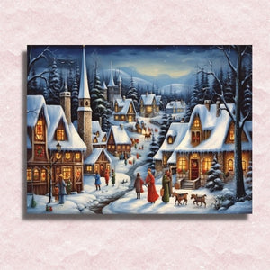 Christmas in the Town Canvas - Paint by numbers