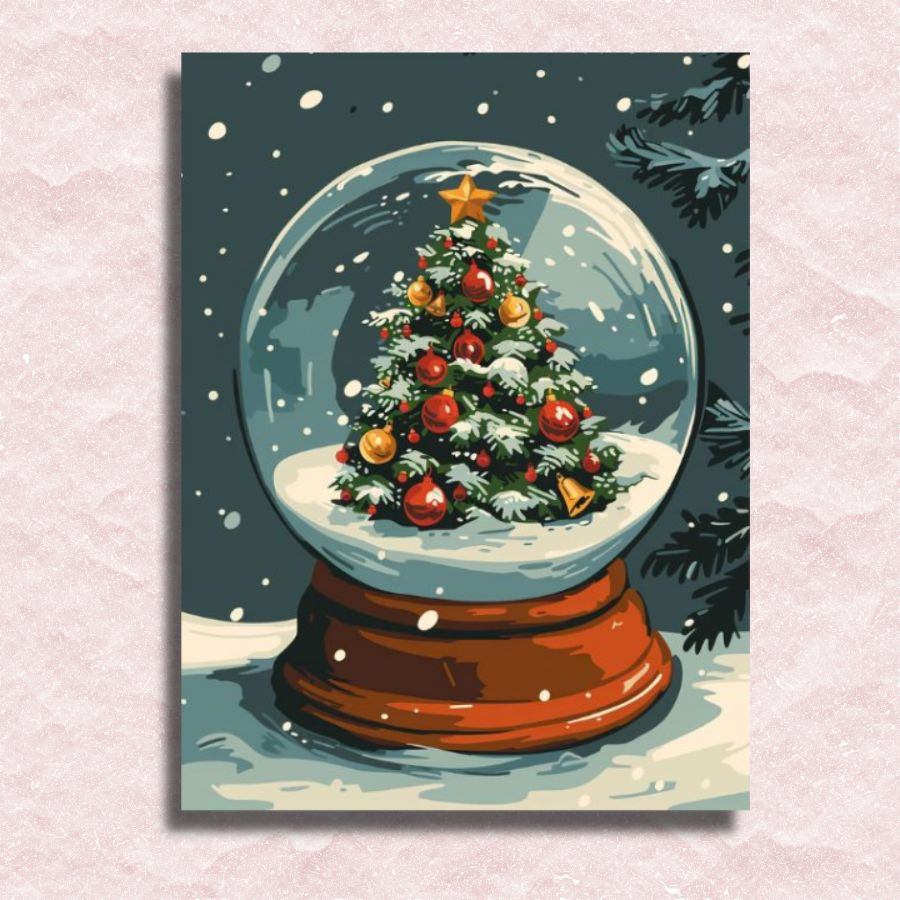Christmas Tree in a Glass Bowl Canvas - Paint by numbers