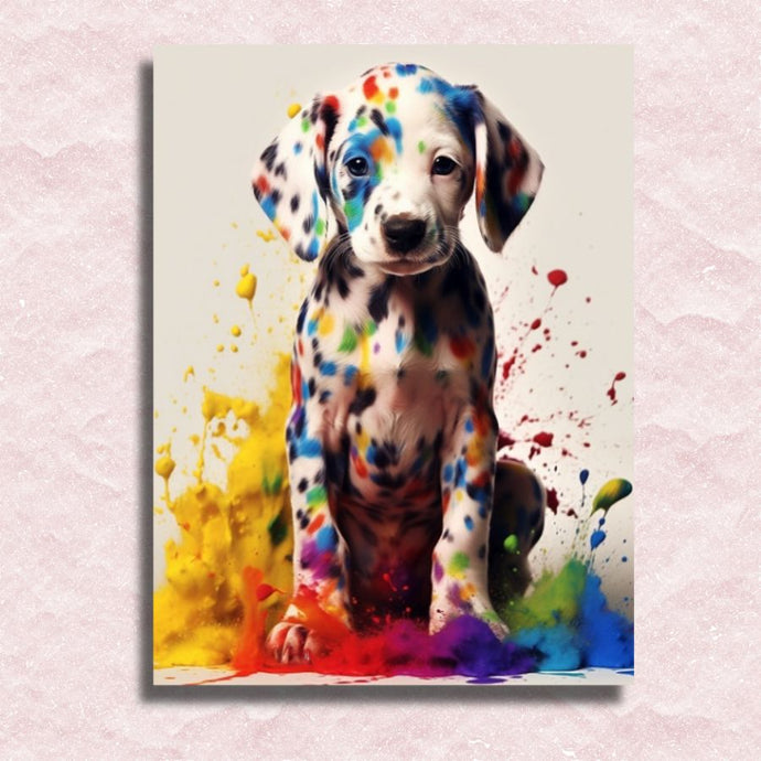 Color Stained Dalmatian Canvas - Paint by numbers
