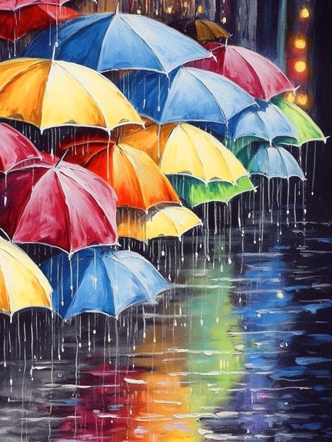 Color Umbrellas - Paint by numbers