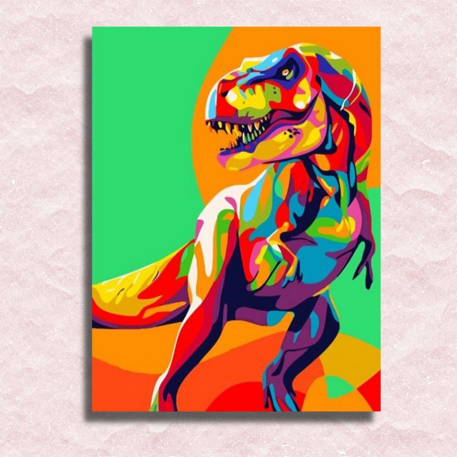 Colorful Dinosaur Canvas - Paint by numbers