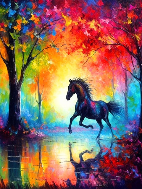 Colorful Gallop - Paint by numbers