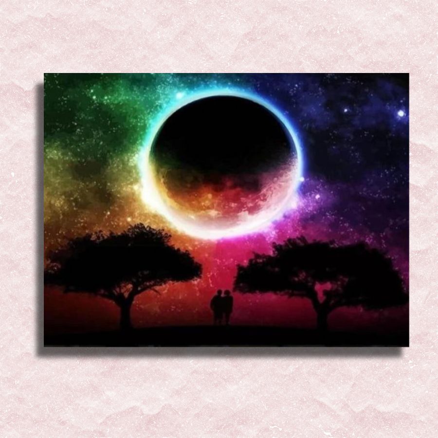Colorful Moon Canvas - Paint by numbers
