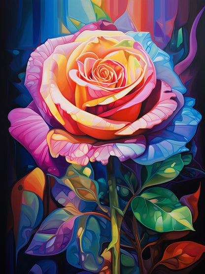 Colorful Rose - Paint by numbers