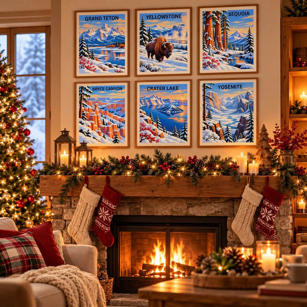 National Park Winters Paint by Numbers 6 Pack Lifestyle