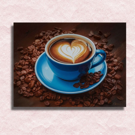 Cup of Coffee with Love Canvas - Paint by numbers