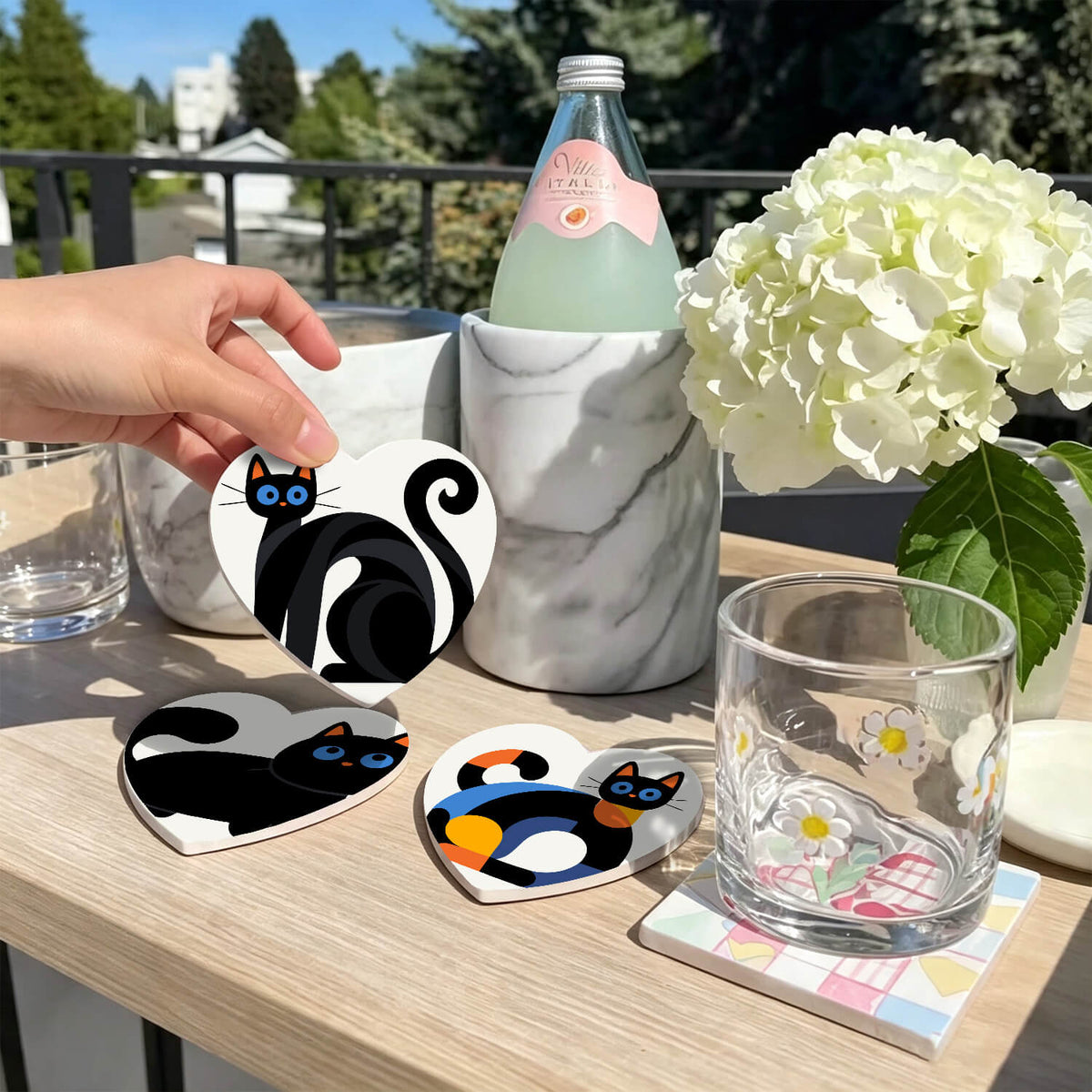 Curious Cats Coasters - 6 Pack Paint by Numbers Lifestyle