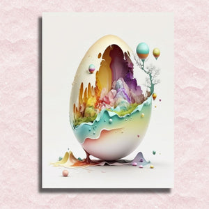 Easter Egg With Hot Air Balloons Canvas - Paint by numbers