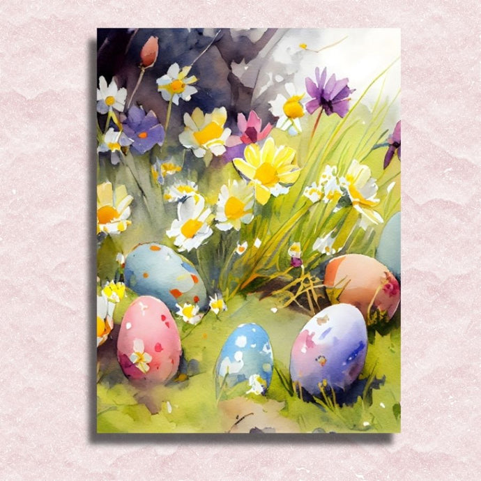 Easter Watercolor World Canvas - Paint by numbers