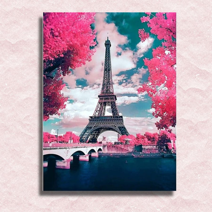 Eiffel Tower Dressed in Flowers Canvas - Paint by numbers