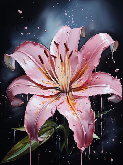Ethereal Lily Splatter - Paint by numbers