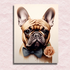 French Bulldog with a Rose Canvas - Paint by numbers