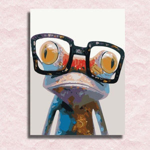 Frog with Glasses Canvas - Paint by numbers