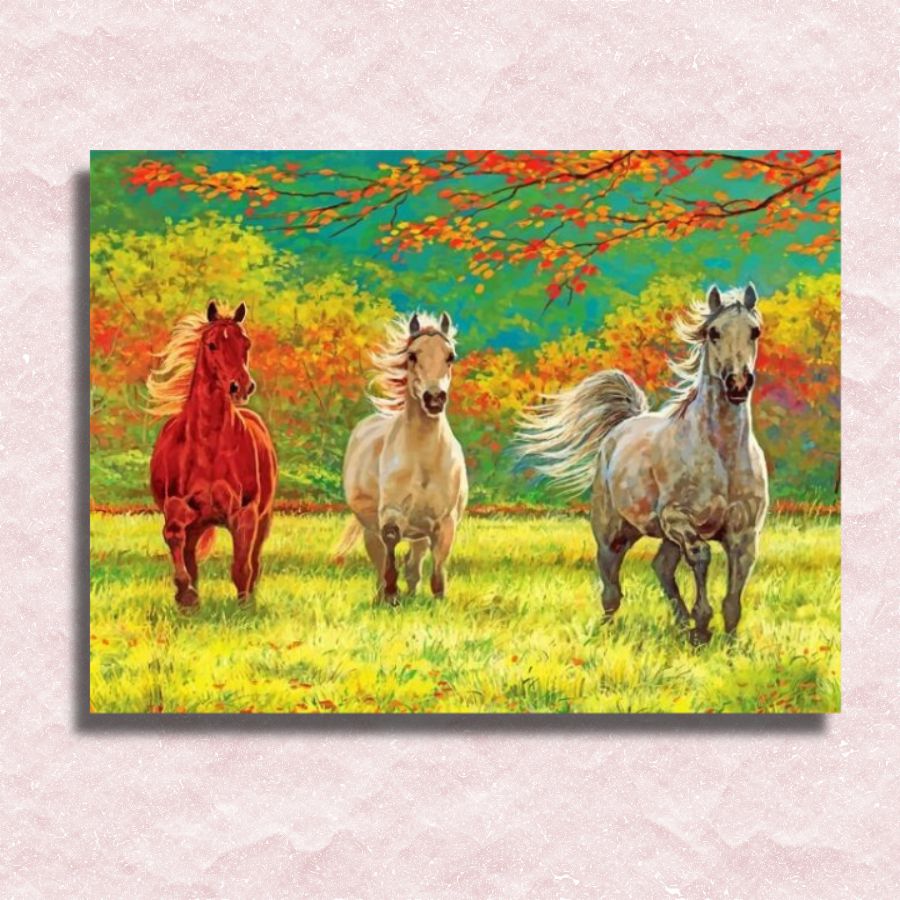 Galloping Horses Canvas - Paint by numbers