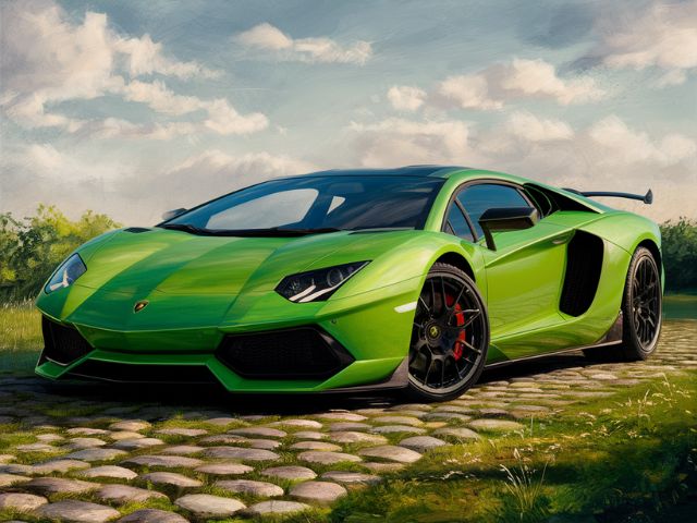 Green Lamborghini - Paint by numbers