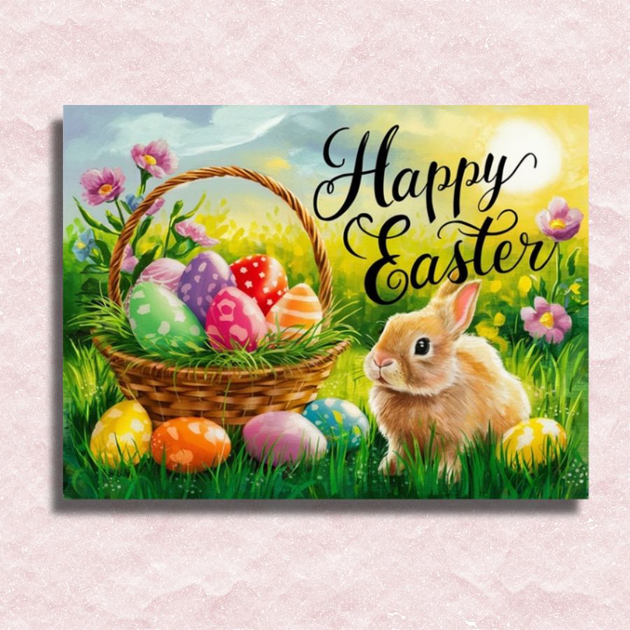 Happy Easter Sign Canvas - Paint by numbers