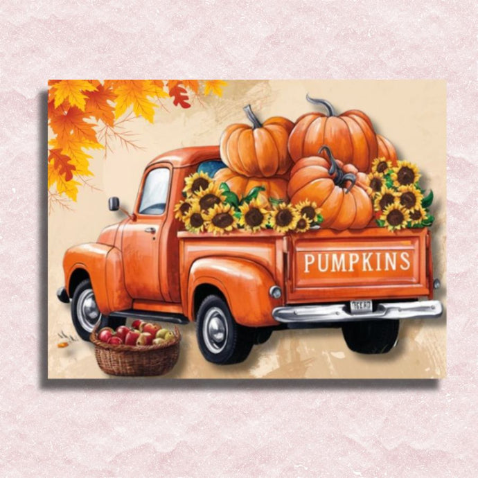 Harvest Red Truck Drive Canvas - Paint by numbers