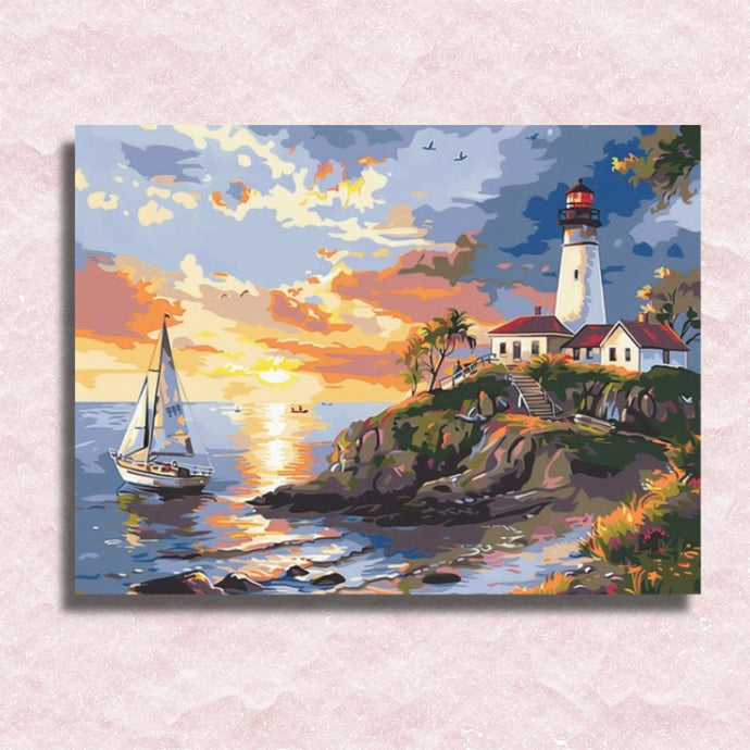 House and the Lighthouse Canvas - Paint by numbers
