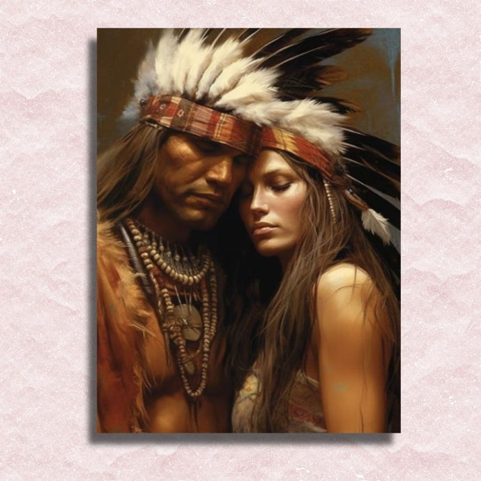Indians in Love Canvas - Paint by numbers