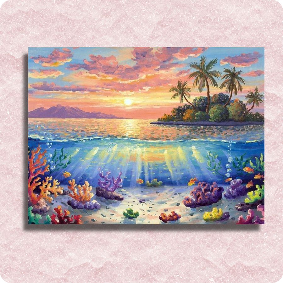 Island Coral View canvas - Paint by numbers