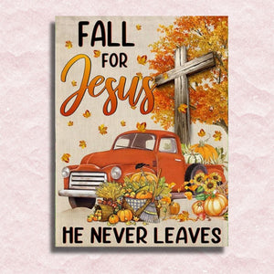 Jesus Never Leaves Canvas - Paint by numbers
