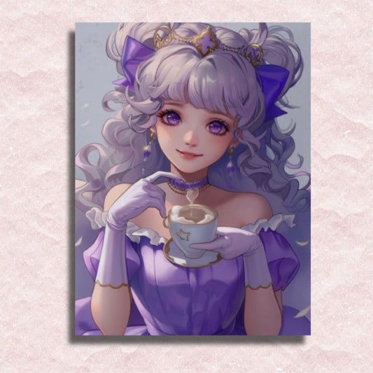 Lavender Anime Princess Canvas - Paint by numbers