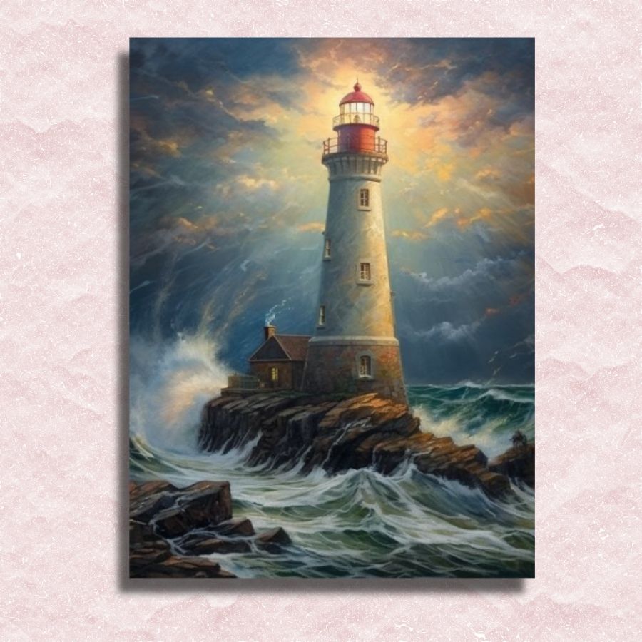 Lighthouse in the Storm Canvas - Paint by numbers