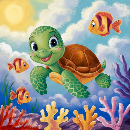 Little Turtle Canvas - Paint by numbers