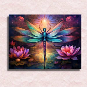 Lotus Flowers and Dragonflies Canvas - Paint by numbers