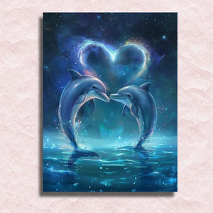 Lovely Dolphins Canvas - Paint by numbers