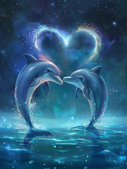 Lovely Dolphins - Paint by numbers