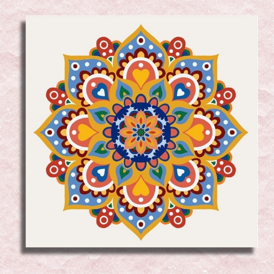Mandala of Hearts Canvas - Paint by numbers
