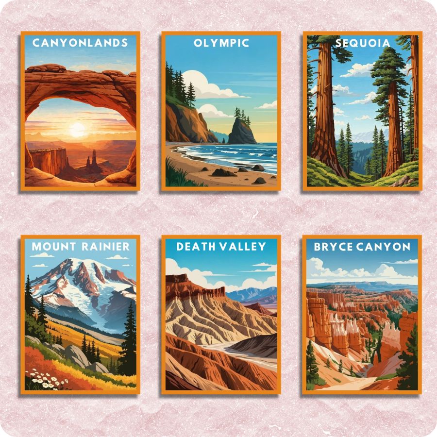 Mini Great American Parks 6 Pack Paint by Numbers