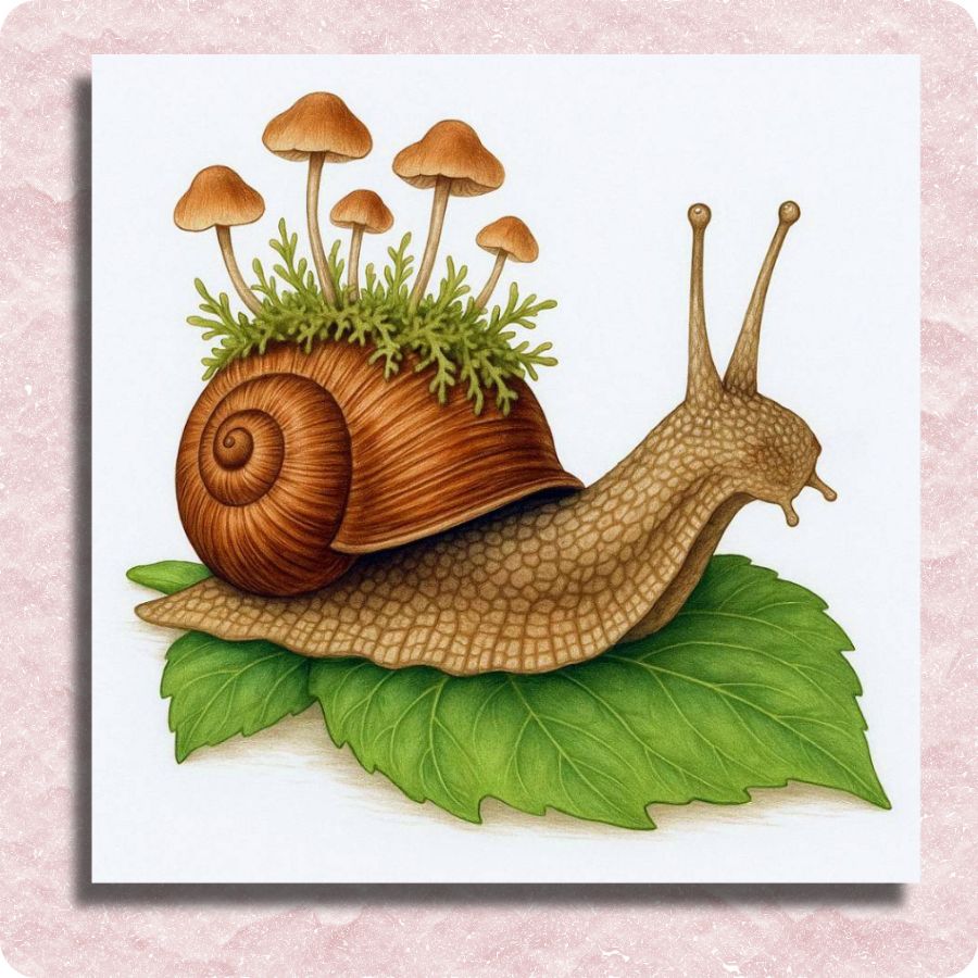 Mossy Snail House Canvas - aint by numbers